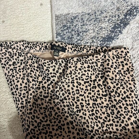 AFRM Leopard Animal Print Mesh Knee Length Skirt Size Small - Picture 14 of 14